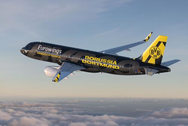 Eurowings enthüllt Airbus A320 in Borussia-Dortmund-Bemalung