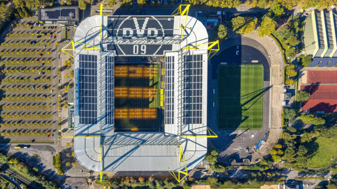 Warum das BVB-Logo auf dem Stadion verschwunden ist Warum das BVB-Logo auf dem Stadion verschwunden ist