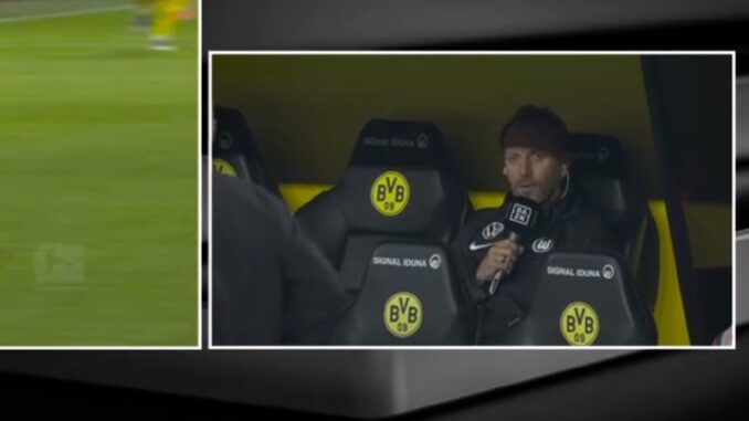 Dortmund – Wolfsburg: Interview-Schalte auf die Ersatzbank Dortmund – Wolfsburg: Interview-Schalte auf die Ersatzbank